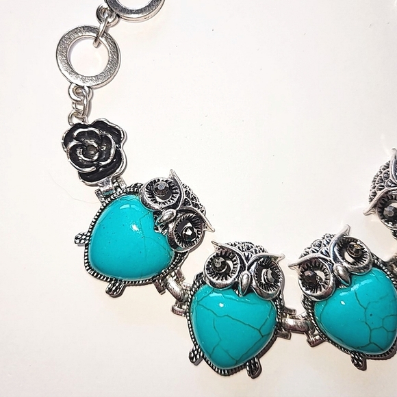 OWL BRACELET - FAUX TURQUOISE - Picture 2 of 7